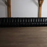 De Sede DS 600 “Non-Stop” sectional black leather sofa by Heinz Ulrich, Ueli Berger and Eleanora Peduzzi-Riva, 1970s