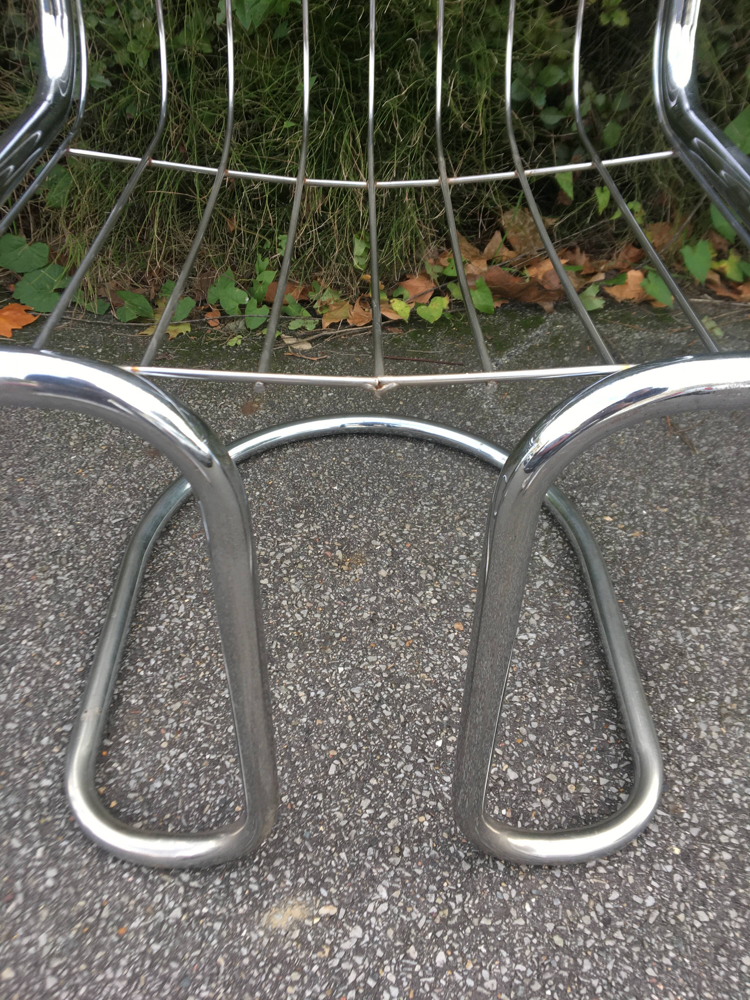 Chrome steel chairs from the 70