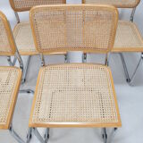 Set of 5 vintage Cesca chairs by Marcel Breuer