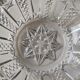 Ashtray/empty vintage pocket in cut bohemian crystal. decorated with diamond tips, braces
