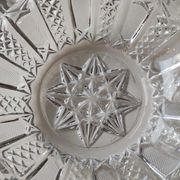 Ashtray/empty vintage pocket in cut bohemian crystal. decorated with diamond tips, braces