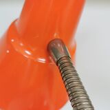 Vintage Orange Gooseneck Desk Lamp: 1970s Industrial Table Light