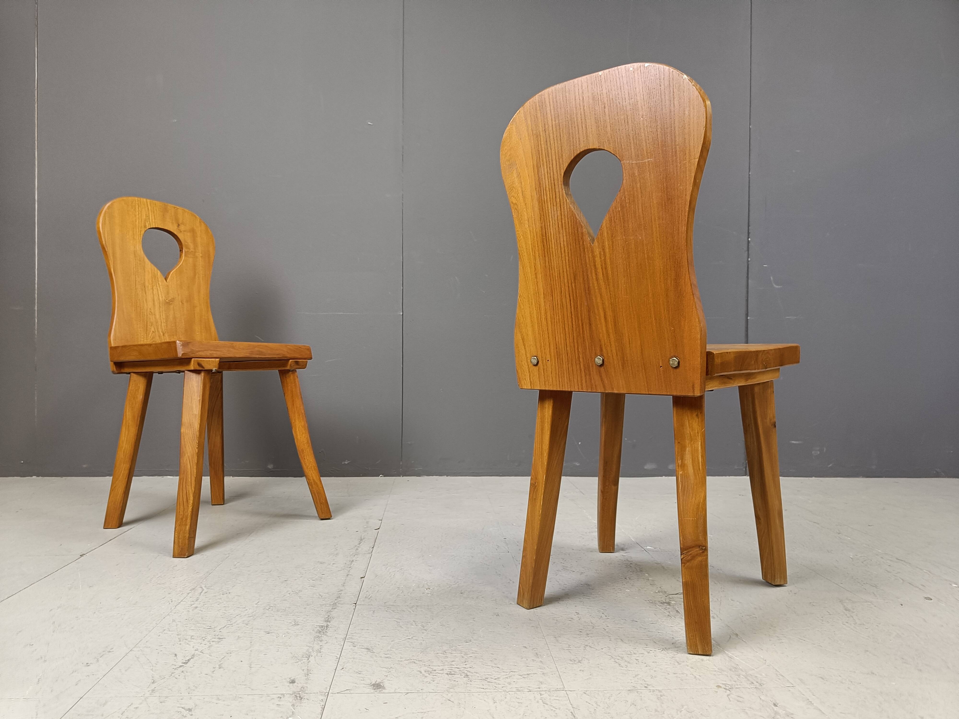 Vintage brutalist dining chairs, 1960s