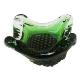 Antique Green Blown Glass Ashtray
