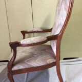 Large louis-philippe voltaire "violin" armchair in walnut