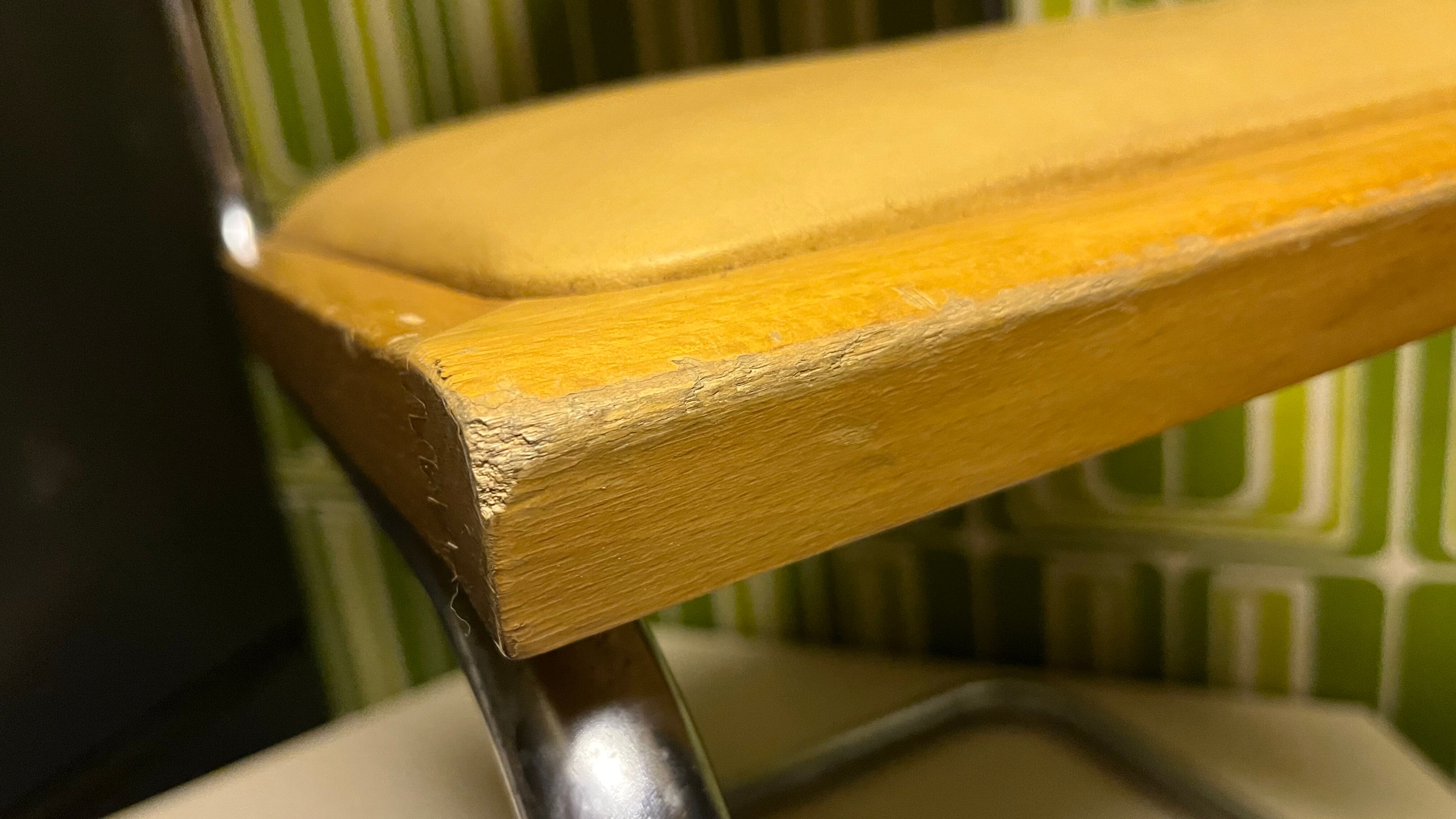 Pair vintage sled reception chairs