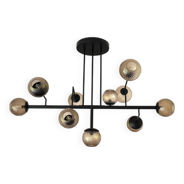 Contemporary Smoked-Fumè "Ballotton" Spheres Attributed to Murano Glass Spu