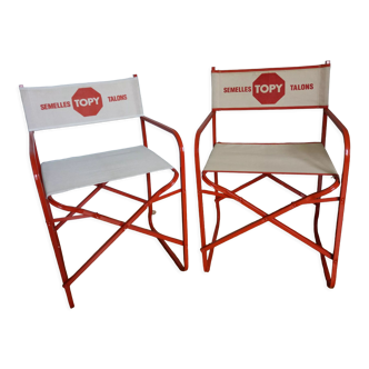 2 advertising folding armchairs by Lerolin Thiene Italy