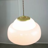 Mid-century Italian Brass and Plexiglass Pendant Lamp