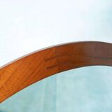 Vintage round mirror Aksel Kjersgaard, Danish teak design.