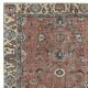Vintage Handmade Turkish Red Wool Accent Rug with Floral Design for Home and Office Decor