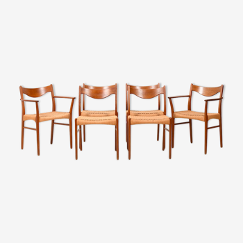 Danish teak dining chairs by Arne Wahl Iversen Glyngøre Stolefabrik