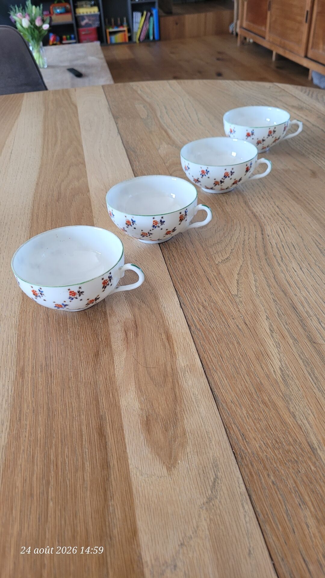 4 antique fine porcelain cups