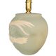 Matt green table lamp and birds in relief