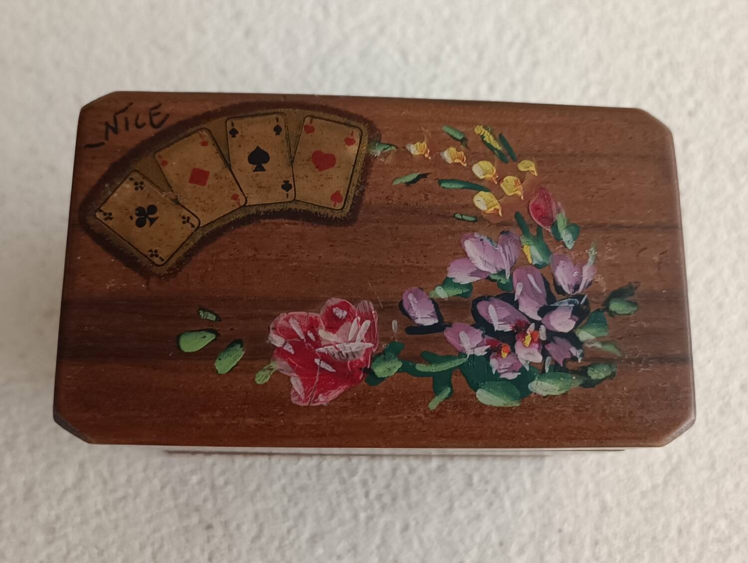 Wooden box for card games