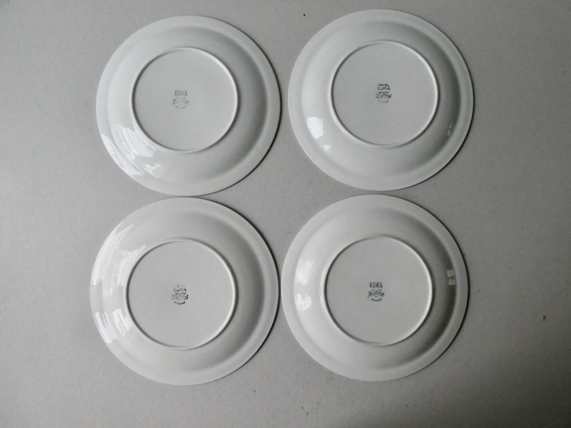 8 Scandinavian plates design Hertha Bengston, Koka Rörstrand, 50s