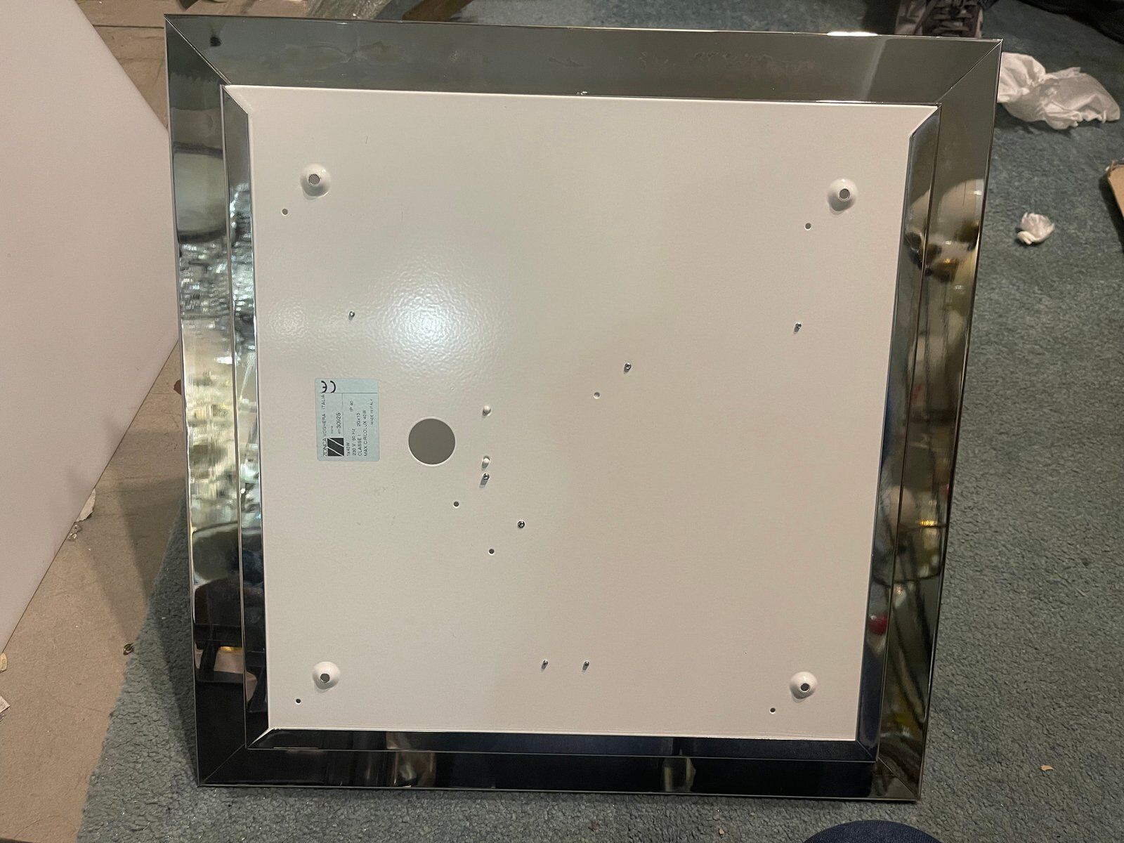 White Acrylic Flushmount from Zonca, Italy, 1980s