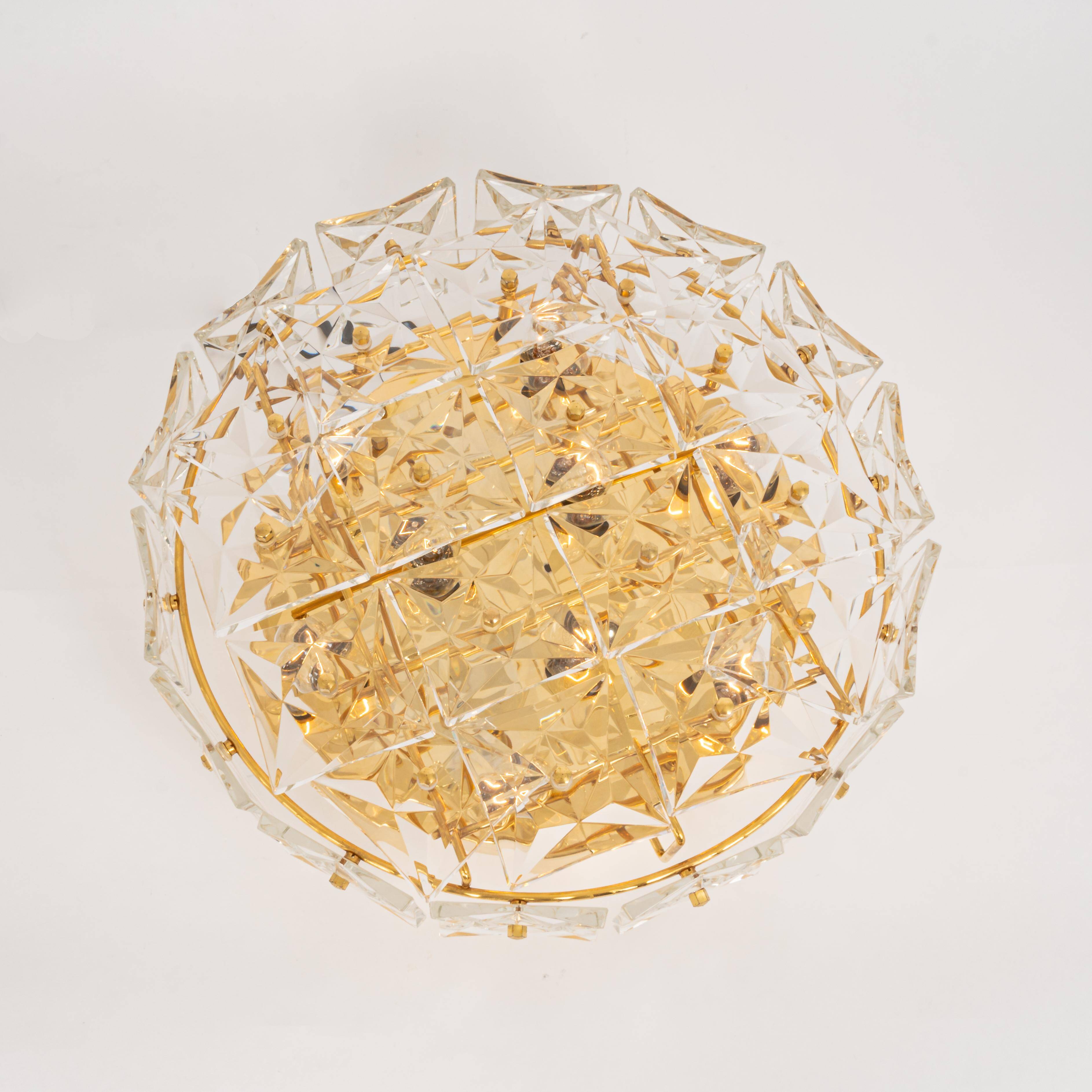 Faceted Crystal Ceiling Light by Kinkeldey, Germany, 1970s