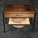 Side table with wicker basket, 1960s
