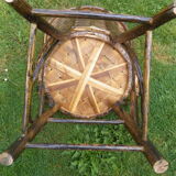 Bamboo and chestnut armchair