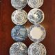 8 blue & white dinner plates (Royal Tudor Gien Lunéville Ceraminter)