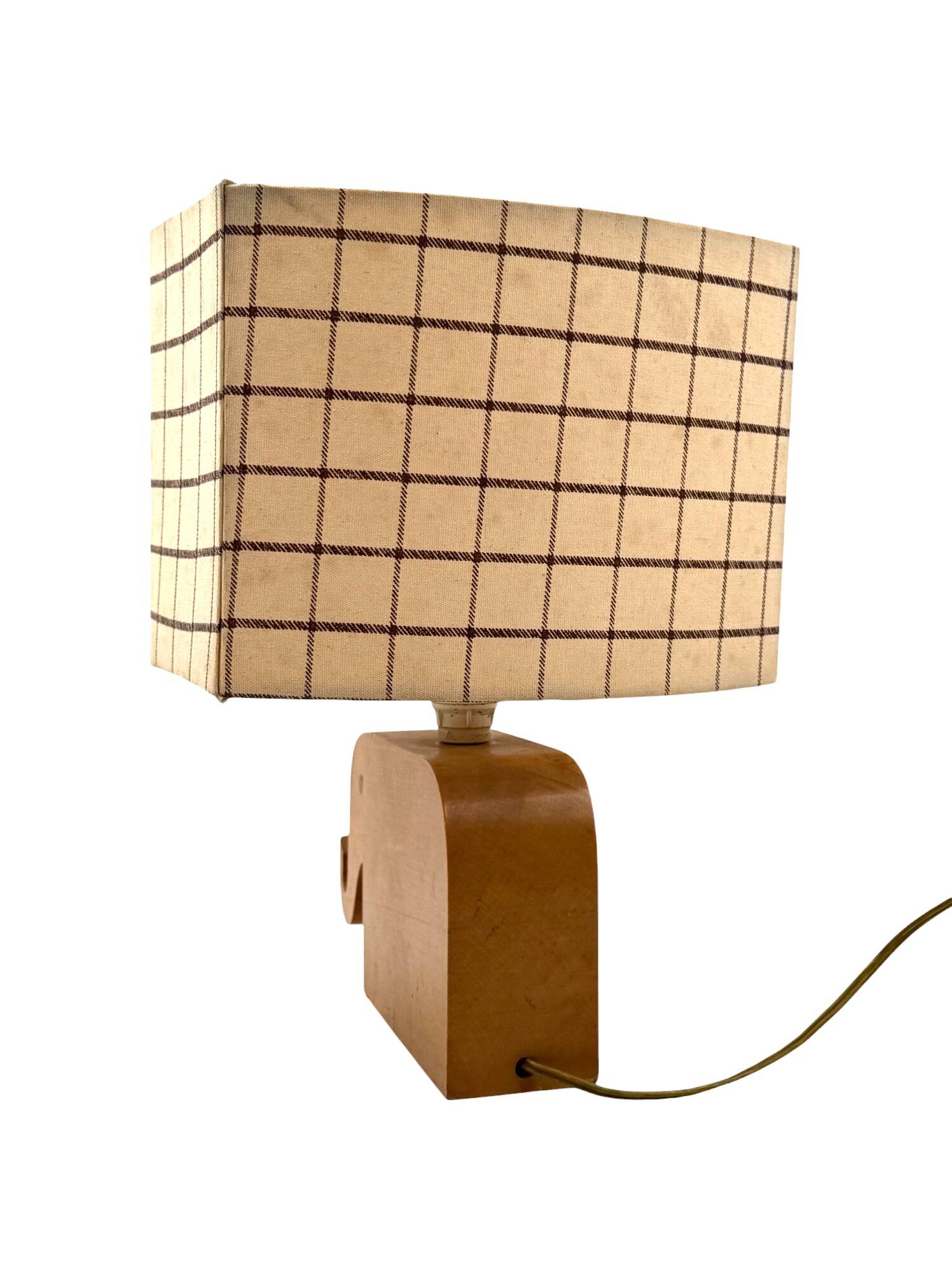 Mid century Modern wood elephant table lamp, Italy circa 1960s