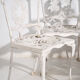 Table et chaises de jardin blanches d’époque (c.1950). Ensemble de 5 pièces