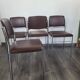 Lot de 4 chaises fauteuil en skaï marron année 1970