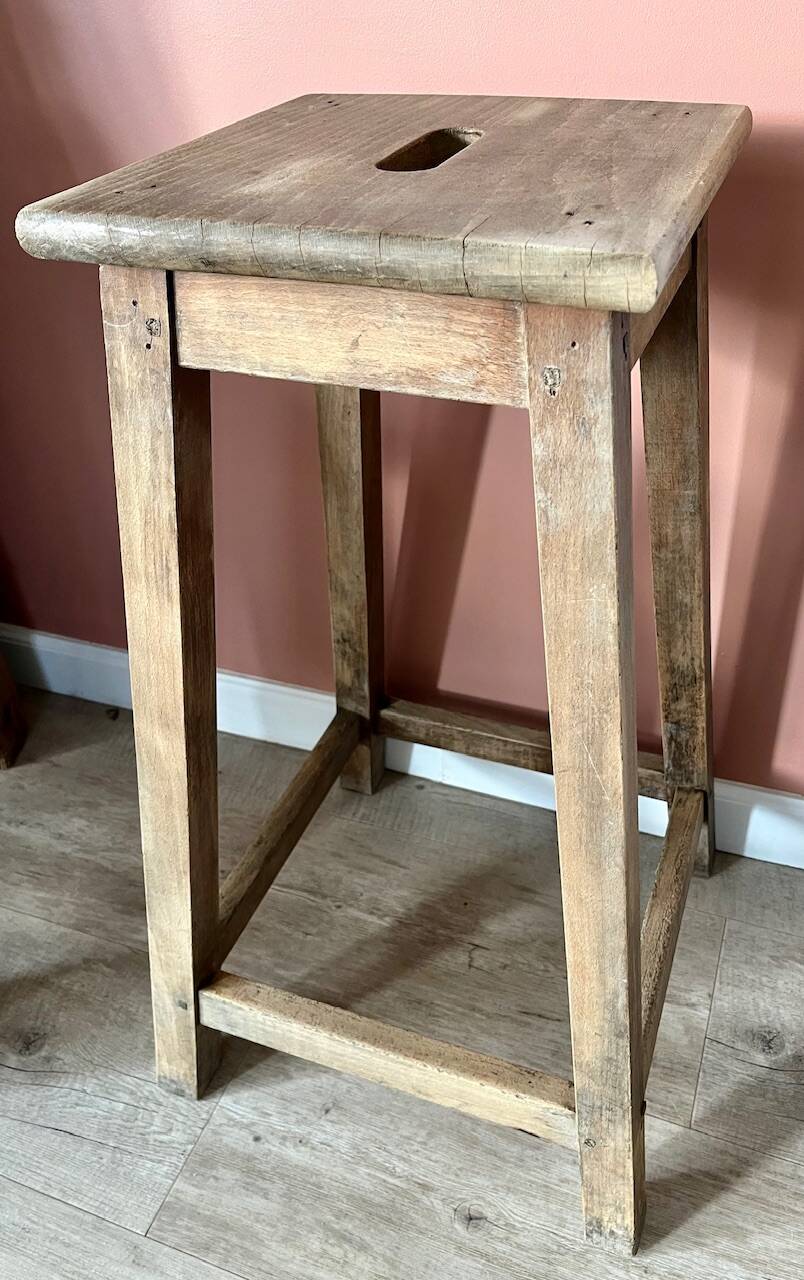 High wooden stool
