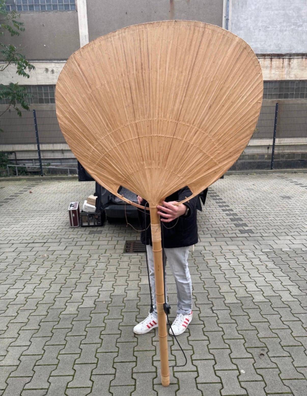 Large Uchiwa Floor lamp by Ingo Maurer for M Design , Germany 1977