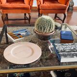 Pink marble centerpiece / tray, up&up italy, 1970s