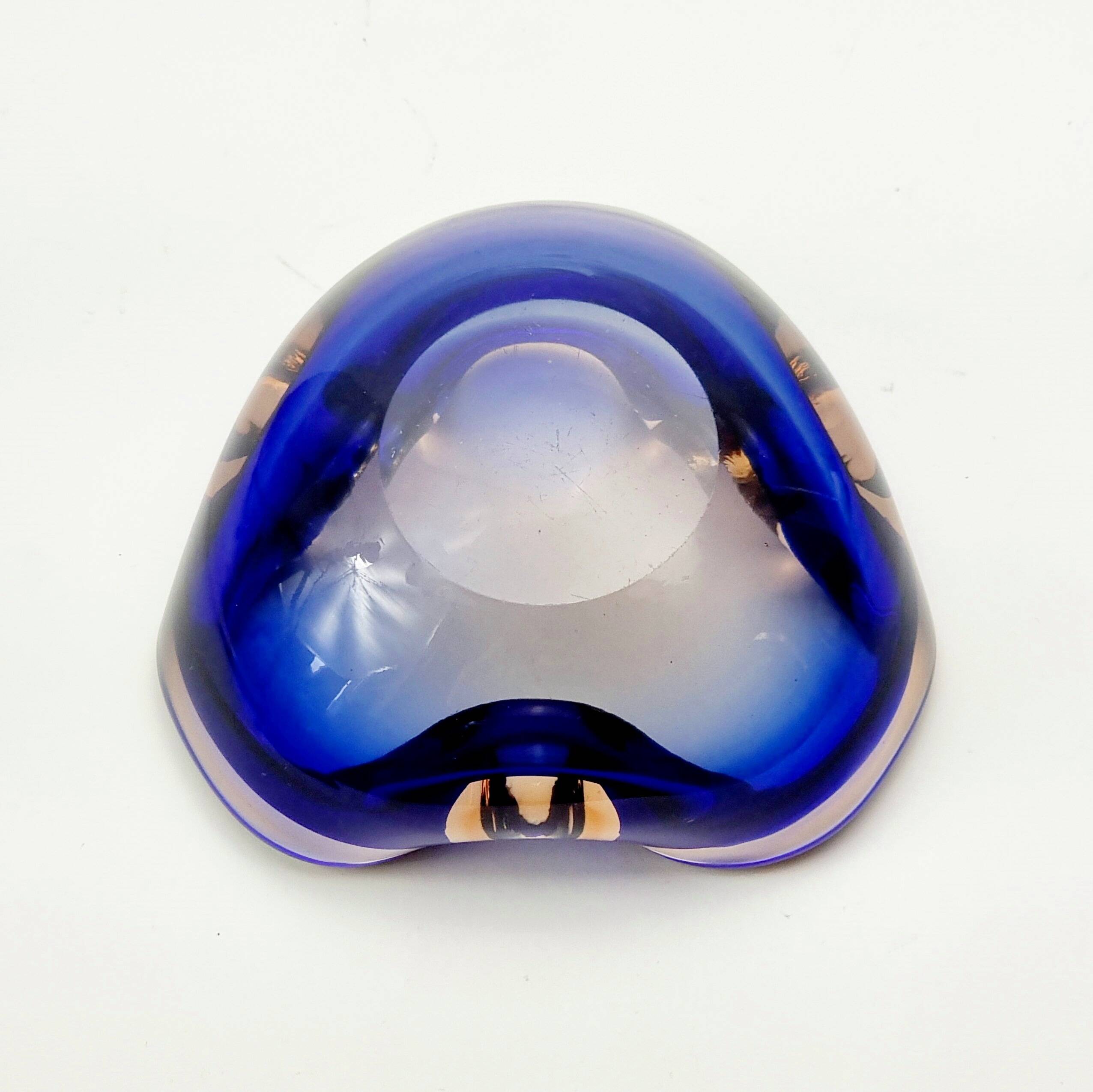 Mid Century Sommerso Murano Glass Bowl by Flavio Poli for Seguso, Italy, 1960s