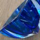 Vintage Sommerso glass ashtray in Murano style, square blue shape.