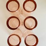 Lot of 6 vintage glasses Rosaline Arcoroc 80s