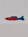 Red and blue wooden clown fish (Mali)
