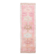Light Pink & Brown Turkish Vintage Runner Rug, 94x328Cm