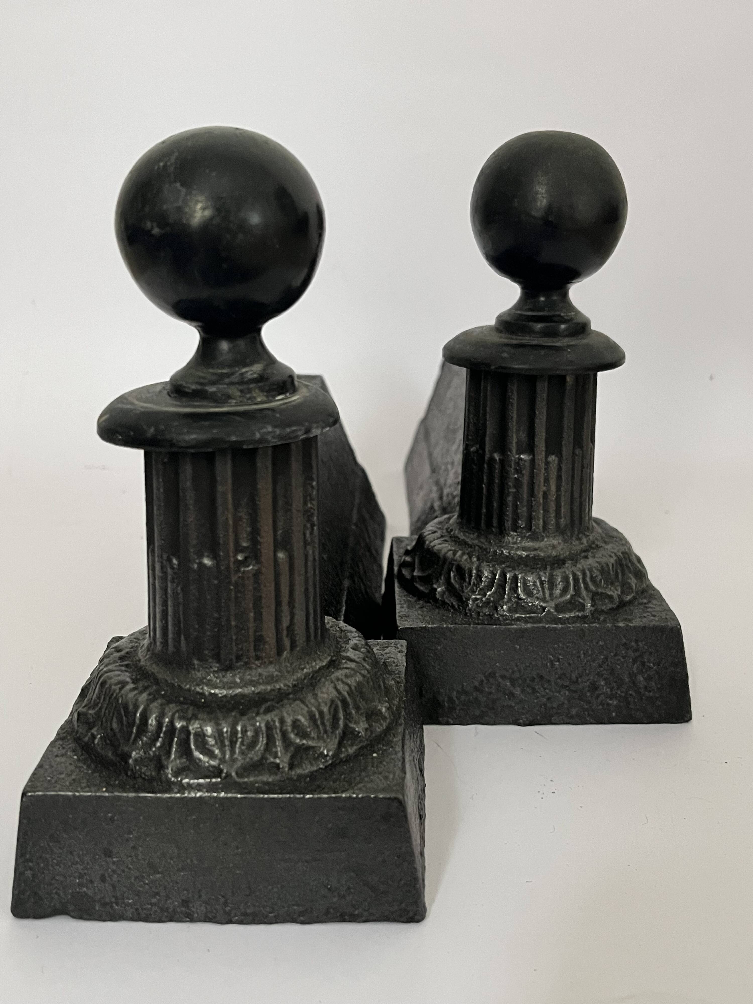 Pair of neoclassical andirons