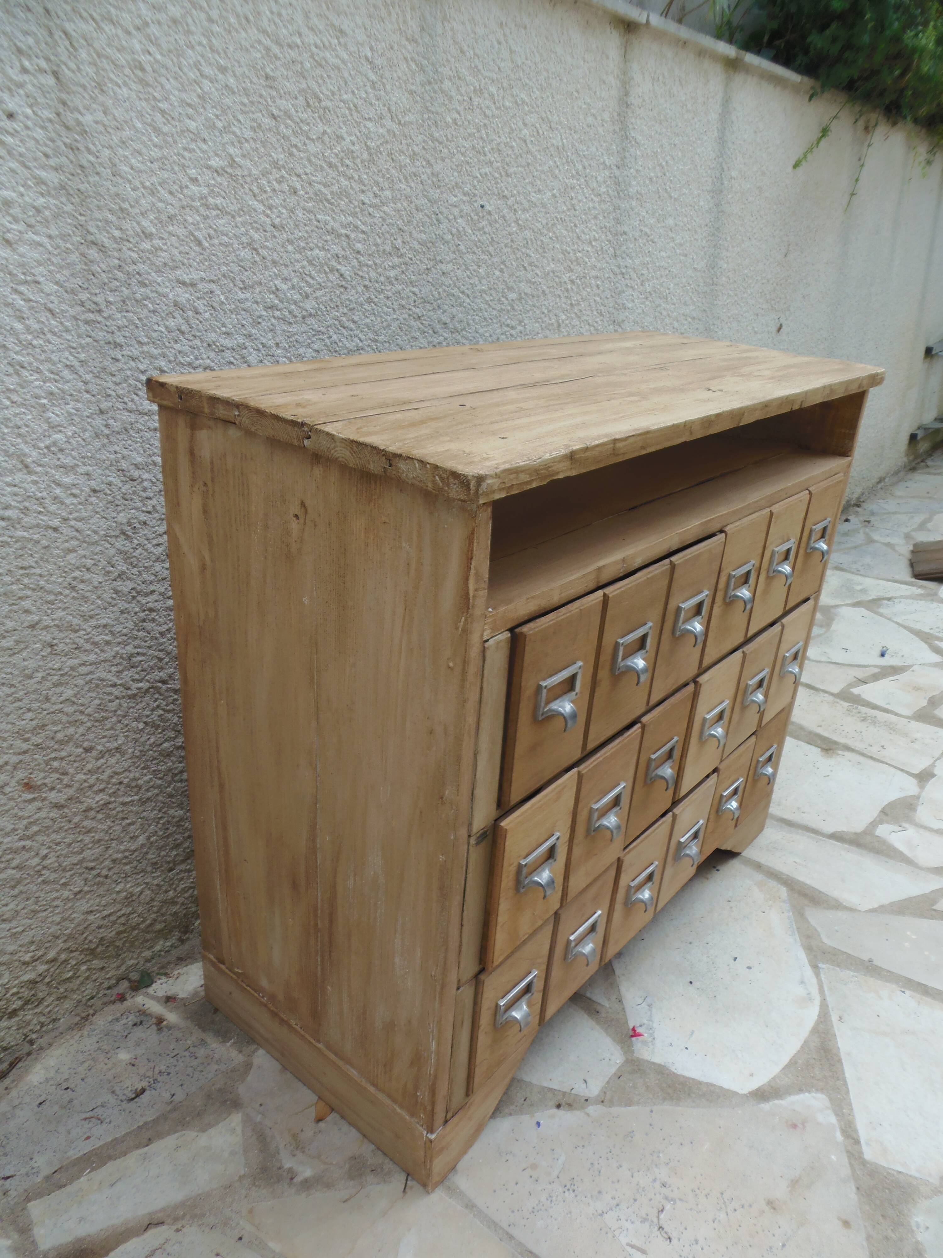 Vintage craft furniture in raw wood.