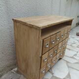 Vintage craft furniture in raw wood.