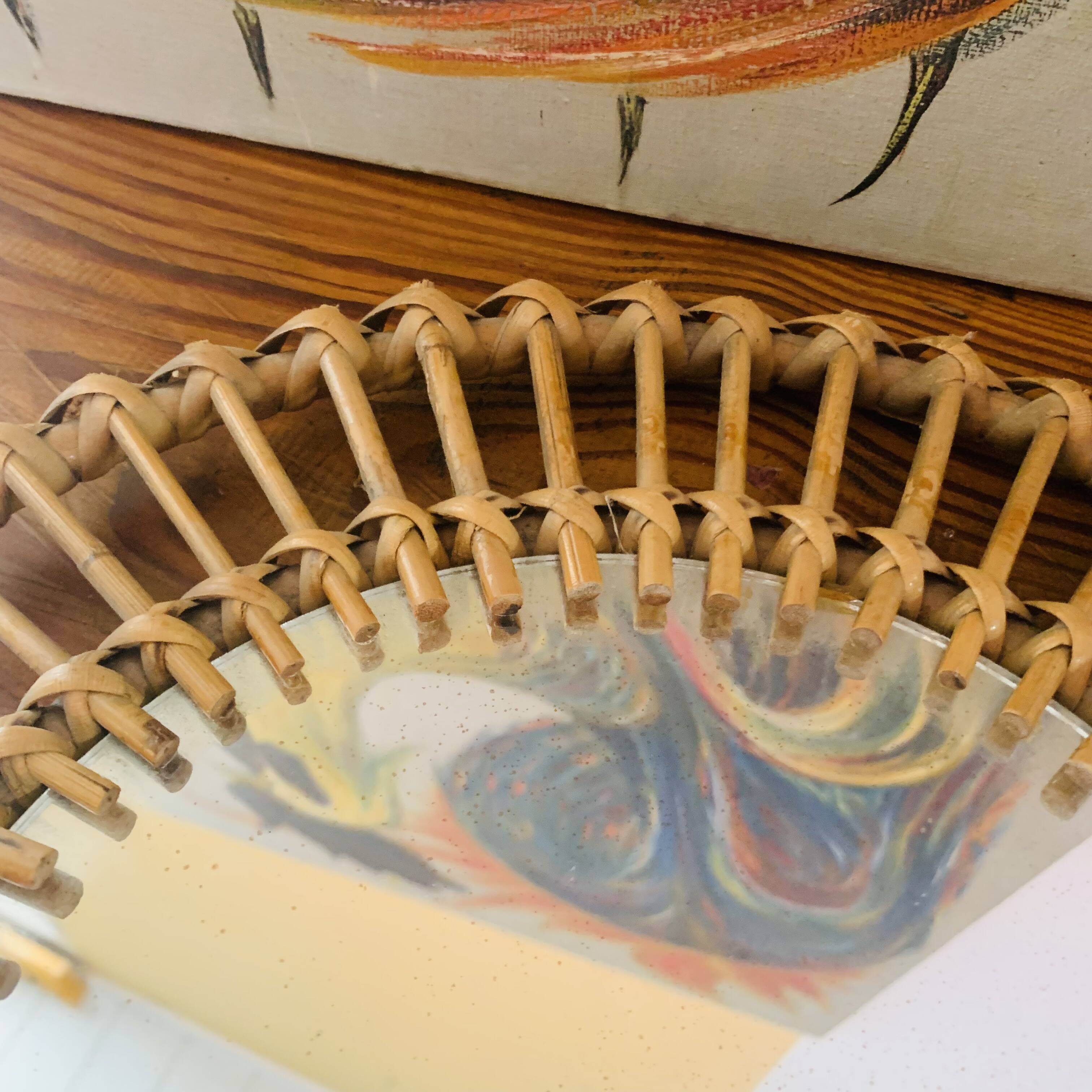 Rattan mirror
