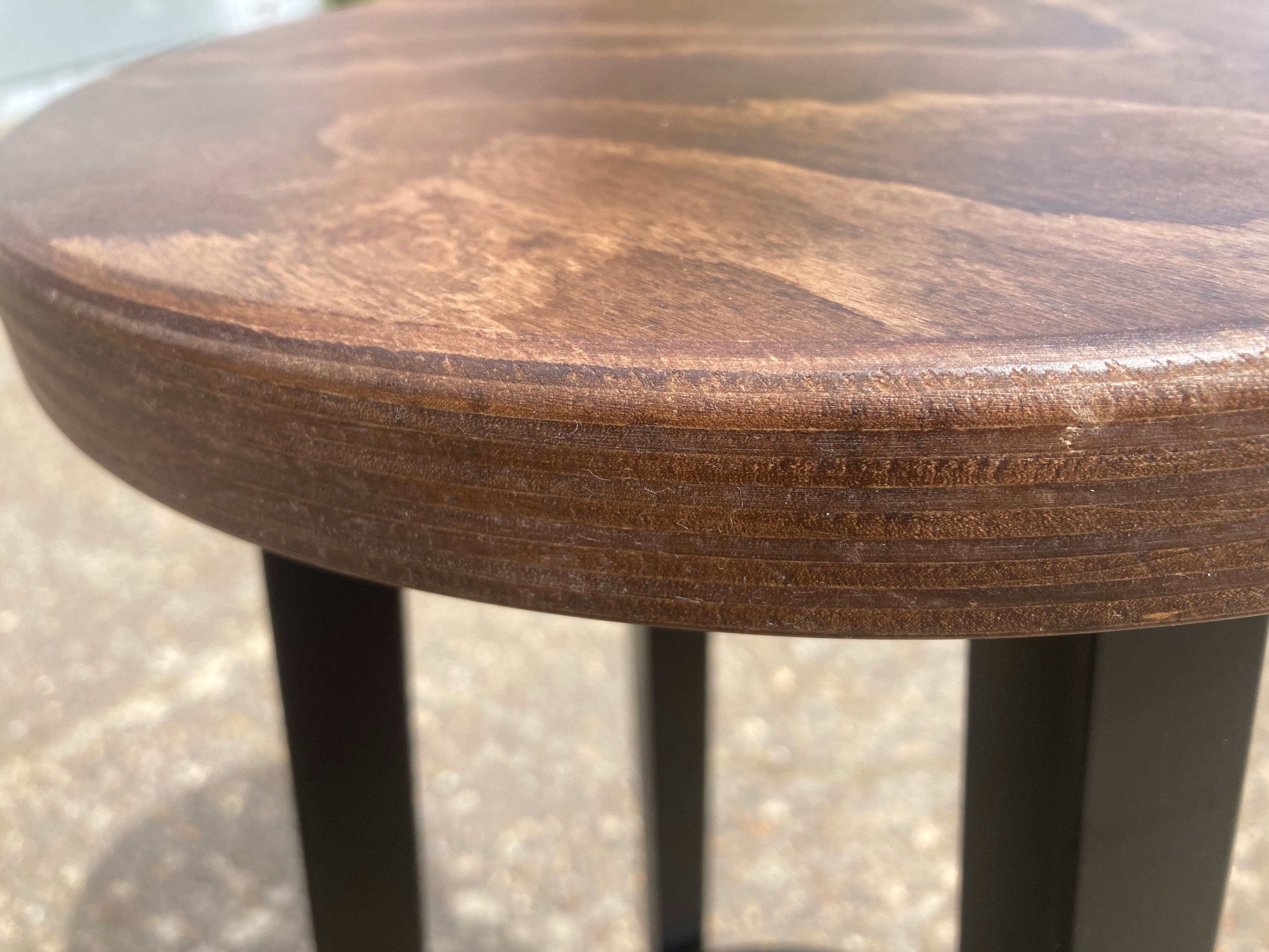 Set of 8 industrial bar stools.