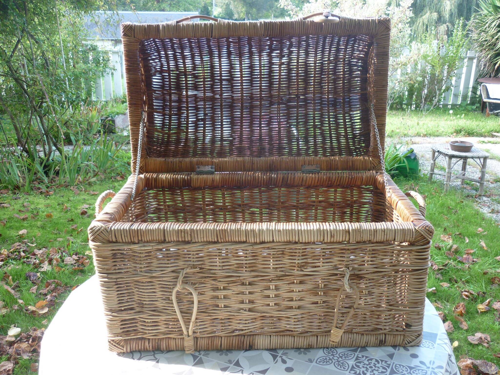 Vintage rattan trunk