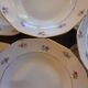Porcelain soup plates - Decorated with small flowers and a gold rim