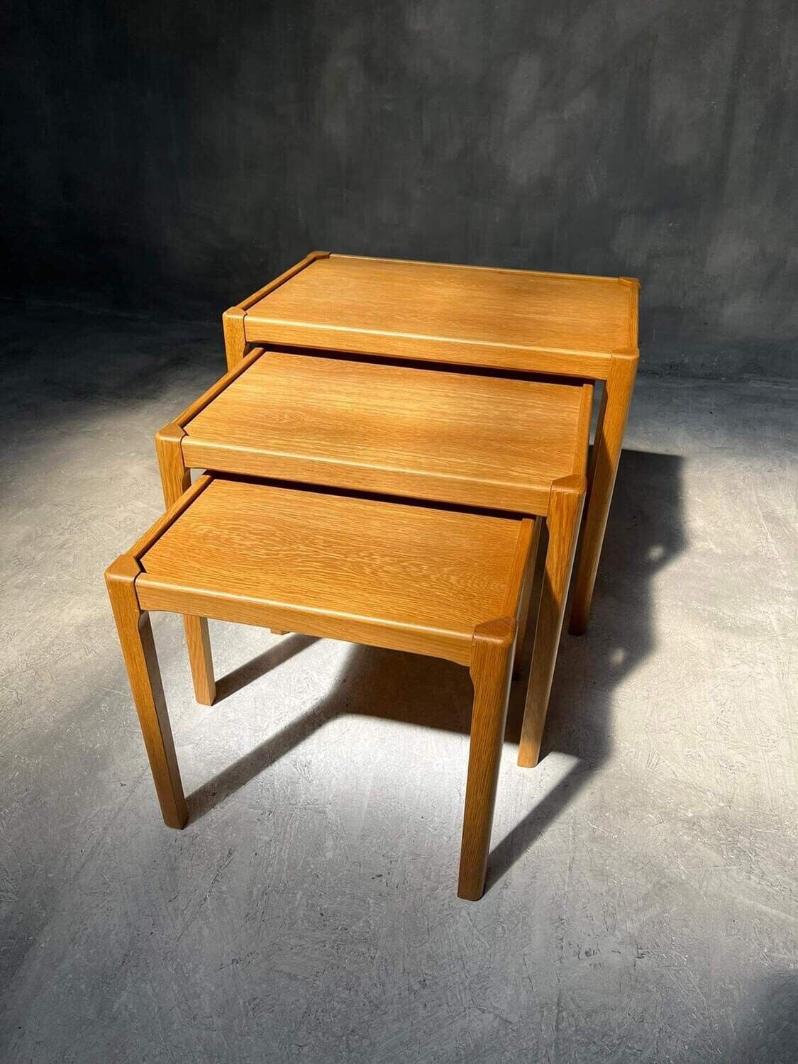 Suite of 3 vintage Scandinavian nesting tables