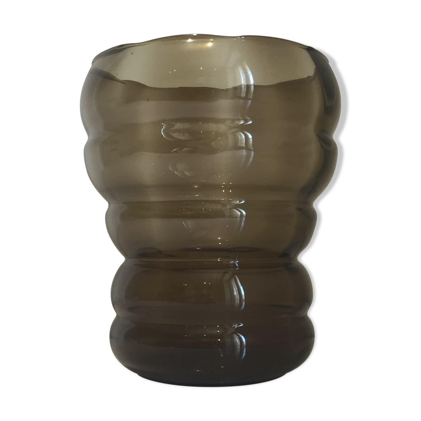 Verextrafort vase in smoked glass, Belgium 1970s