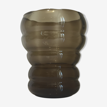 Verextrafort vase in smoked glass, Belgium 1970s