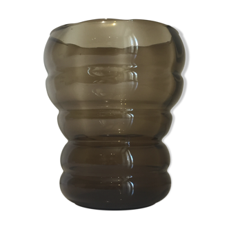 Vase Verextrafort en verre fumé, Belgique années 1970