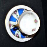 Maria collector's cup in blue and gold German porcelain.