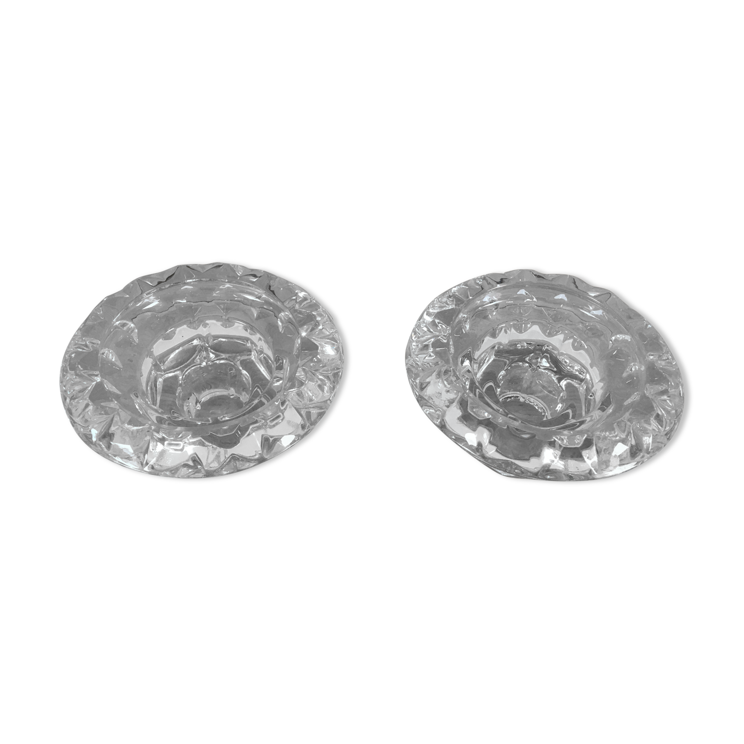 Pair of vintage glass candle holders