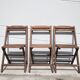 Set of 3 wooden folding chairs